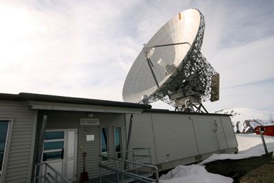 EISCAT Radar bei Grube 7 im Adventdalen