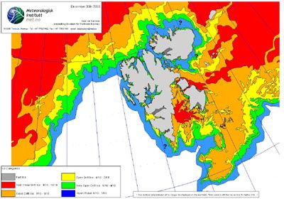 Norwegische Eiskarte vom 30.12.2009