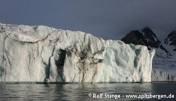 One of many calving glacier fronts in the Hornsund