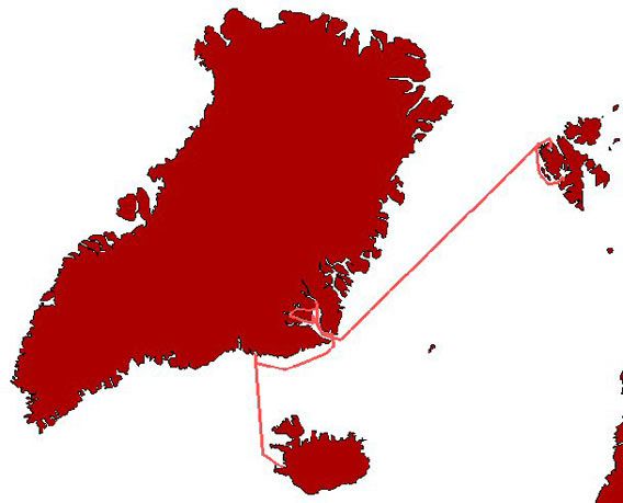 Map: Spitsbergen - Eastgreenland - Iceland