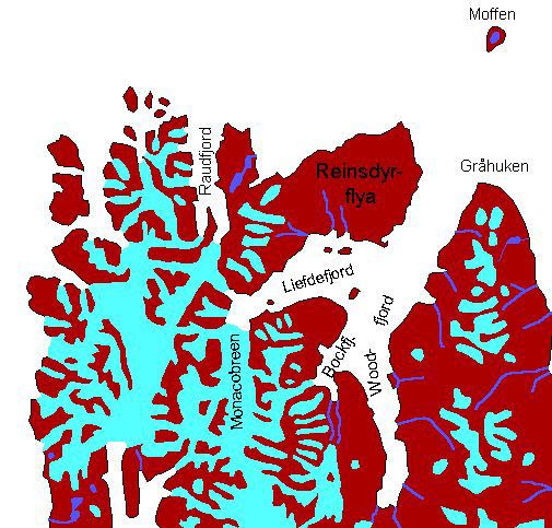 Woodfjord Liefdefjord map