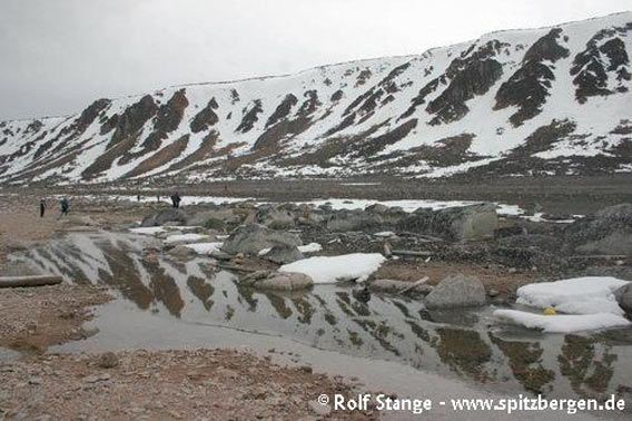 Barren, rocky landscape on the northern side of Nordaustland