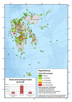 Helicopter traffic in Spitsbergen - Helicopter landings in the field