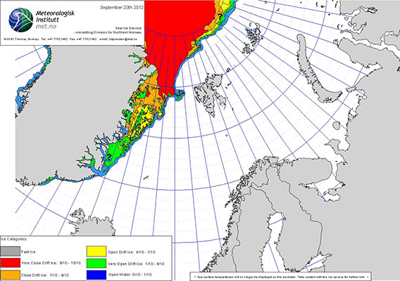 Most recent ice chart - 20-09-2012