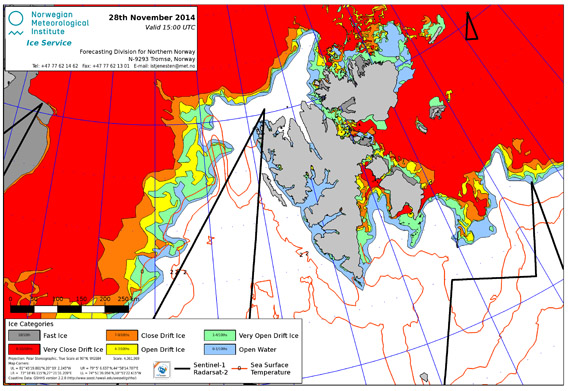 Ice chart, Spitsbergen