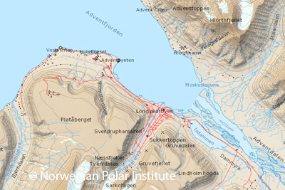 Digitale topographische Karte von Spitzbergen