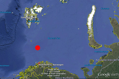 Oil Barents Sea - position of the Wisting Central field