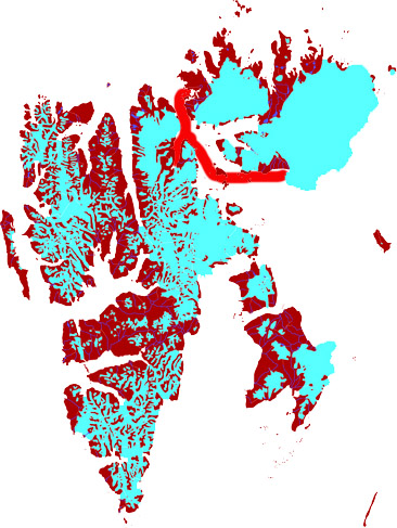 Karte Route Antigua Spitzbergen, Juli 2014: Hinlopenstraße