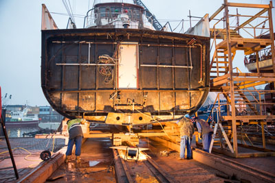 Antigua in the shipyard