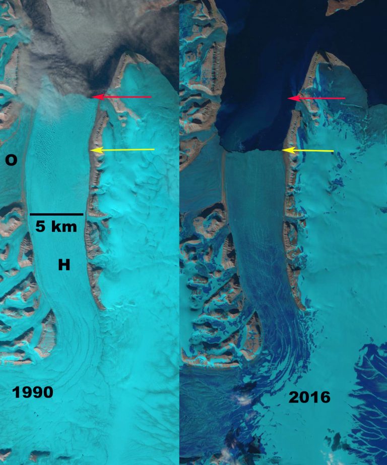 Satellitenfoto des Hinlopenbreen