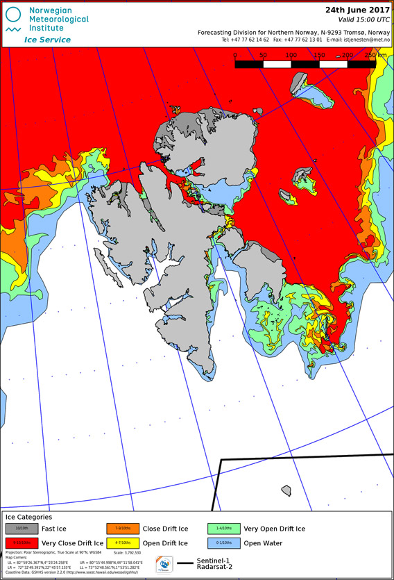 Eiskarte Svalbard 2017-06-24