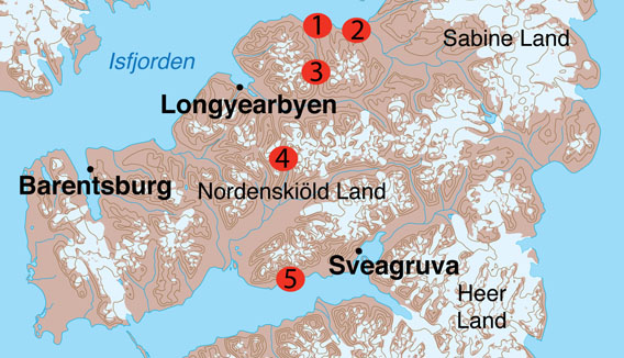 map huts Spitsbergen