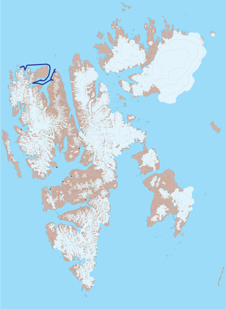 Spitzbergen Karte 2 - Liefdefjord und Woodfjord