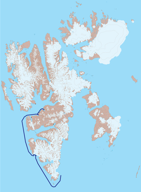 Spitsbergen map 5 - The west coast