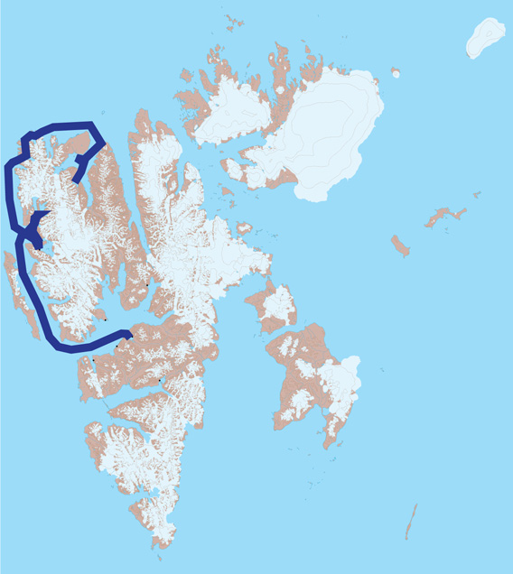 Spitzbergen Karte 1 Nordwesten