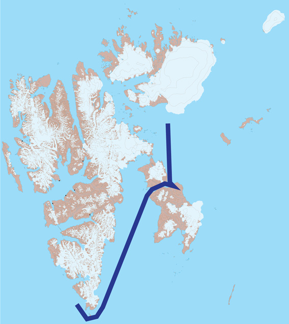 Spitzbergen Karte 4: Freemansund bis Südkap