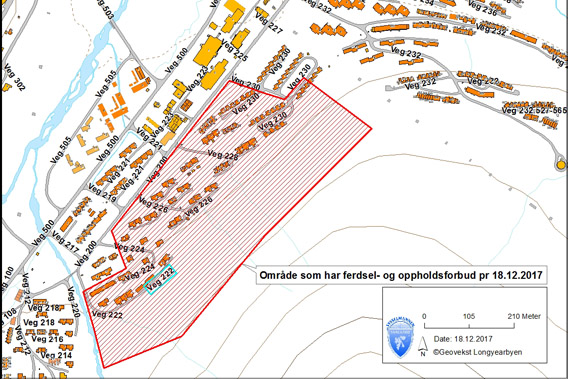 Longyearbyen Lawine Evakuierungskarte