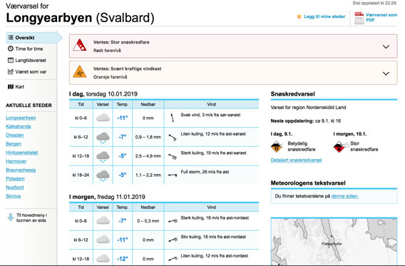 Longyearbyen storm and avalanche warnings