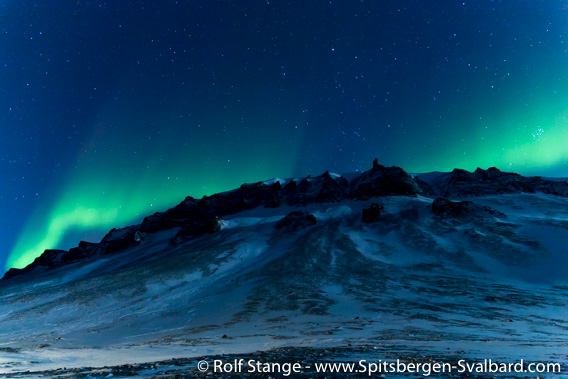 Polar night and polar light near Longyearbyen