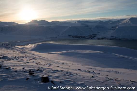 First sun over Adventfjord