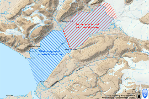 Sperrung Fjordeis Tempelfjord: Karte