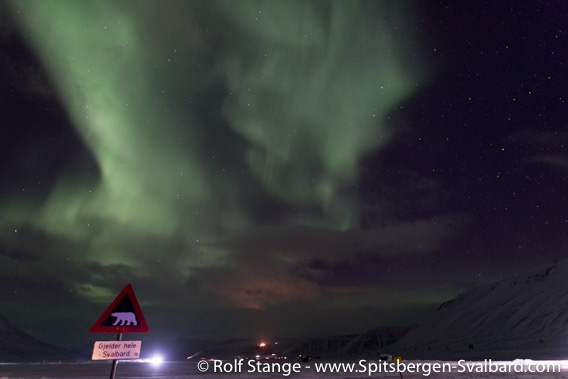 Northern light near Longyearbyen