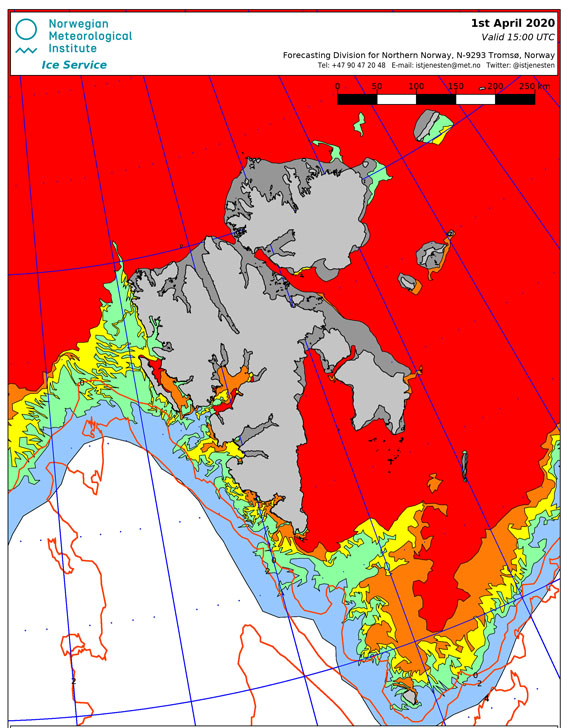 Ice chart, Svalbard