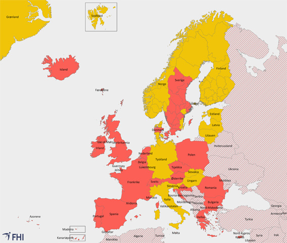 Norwegian Corona-map published 19 August 2020