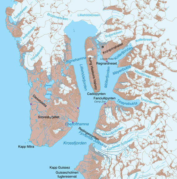 Kart over Krossfjord