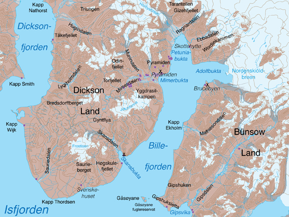 Karte Dickson Land, Billefjord
