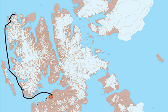 SV Antigua, Svalbard 2021: Kart 1