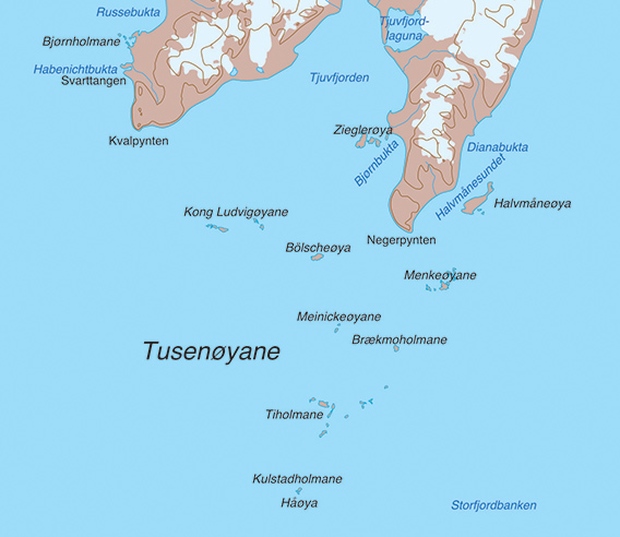 Karte: Tusenøyane