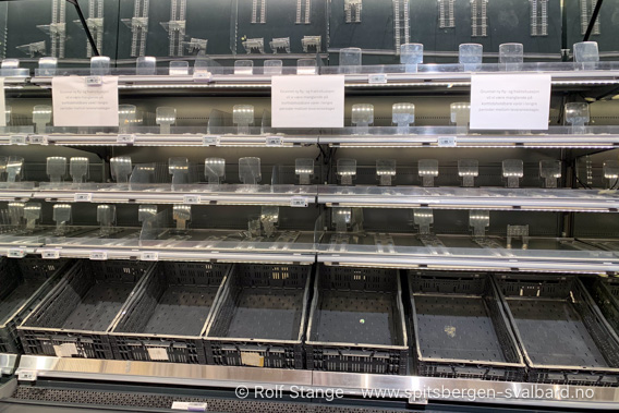 Svalbardbutikken, tomme hyller