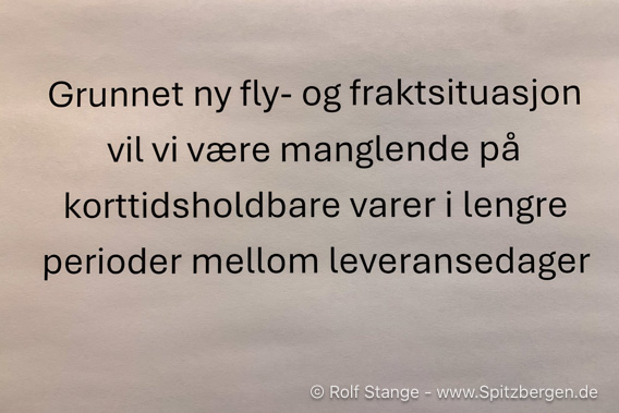 Svalbardbutikken, leere Regale