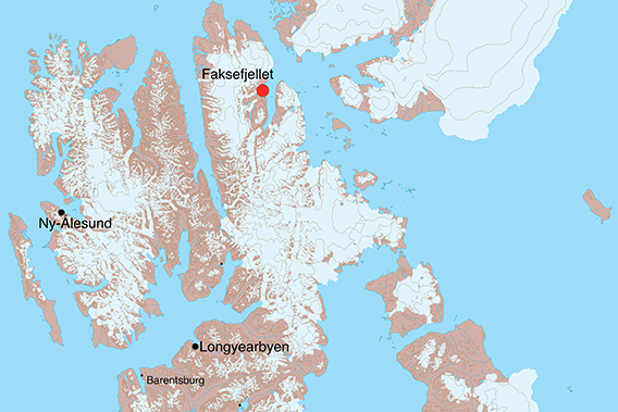 Faksevågen, Faksefjellet: Karte